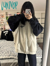 Lunivop Harajuku Zip Up Hoodies Women Korean Fashion Streetwear Hooded Sweatshirts Female Kpop